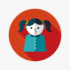 dripping nose flat icon with long shadow