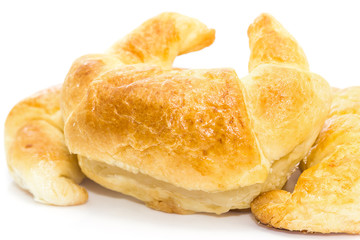 Fresh croissant isolated on white