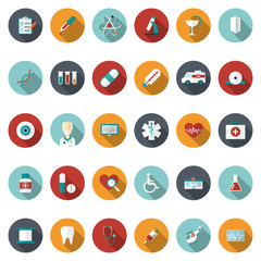 Set of flat Medical icons. Vector illustration