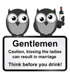 kissing the ladies whilst drunk warning sign