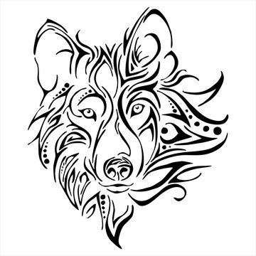 Egomania Hobart front Wolf head tattoo vector Stock Vector | Adobe Stock