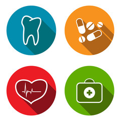 Medical flat icon set
