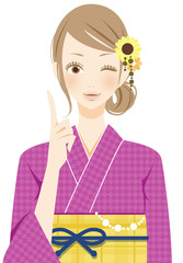 浴衣を着た女性