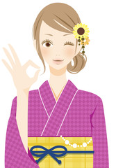 浴衣を着た女性