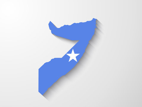 Somalia map with shadow effect presentation