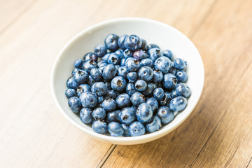 Fresh Blueberries In White Bowl