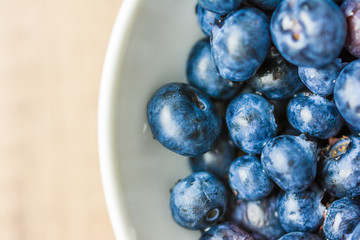 Fresh Blueberries In White Bowl