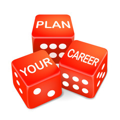 plan your career words on three red dice