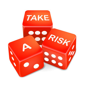 take a risk words on three red dice