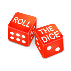 roll the dice words on two red dice
