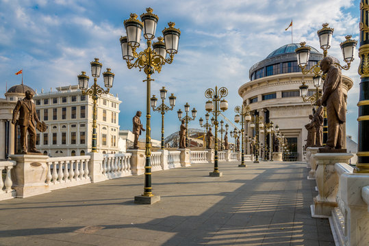 View at the bridge in Skopje