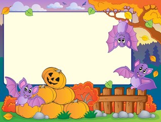 Autumn frame with Halloween theme 7