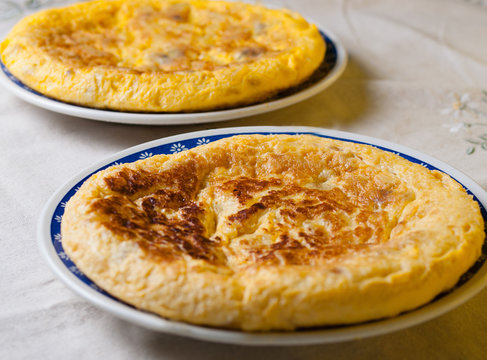 Two Spanish omelettes