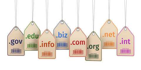 Domain concept. Labels on white isolated background.