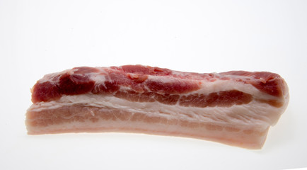 Pork belly (bacon) on a white background