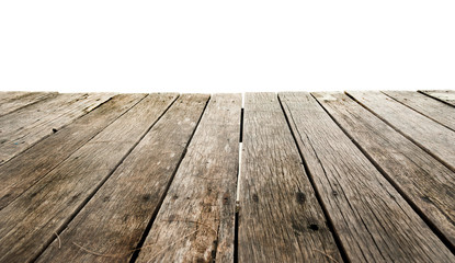empty wooden floor isolated on white