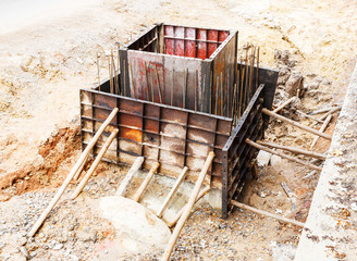 Sewer installation in city