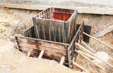 Sewer installation in city