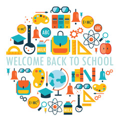 Welcome back to school background. Vector illustration