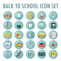 Back to school icon set. Vector illustration. Part 2