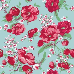 Fotobehang Tropische Bladeren Vintage Floral Background - seamless pattern for design  © wooster