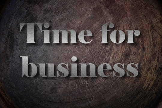 Time for business text on Background