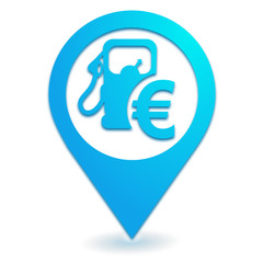 prix des carburants sur symbole localisation bleu