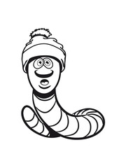 Wurm lustig Regenurm doof Pudelmütz