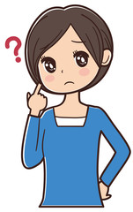 疑問を持つ女性