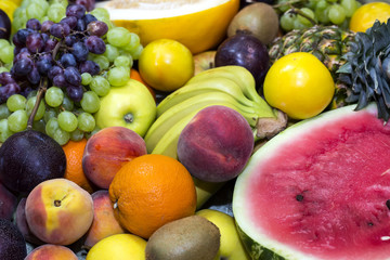 background of fresh fruits bunch berry, banana