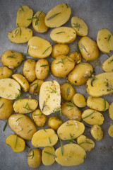 Raw potatoes ready to be baked