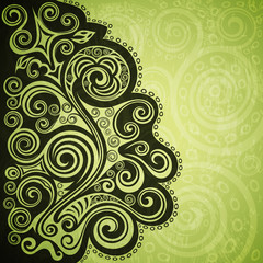 Abstract vintage gold floral illustration