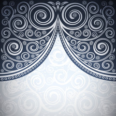 Abstract vintage floral vector leaf illustration.