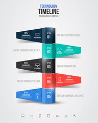 Timeline infographics, elements and icons. Vector