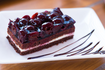 Cake from black cherries