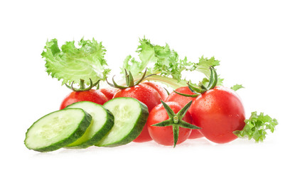 Fresh vegetables isolated on white