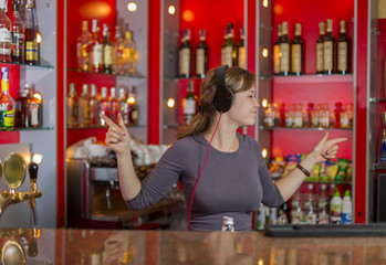 girl with headphones