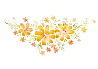 beautiful flowers painted with watercolors