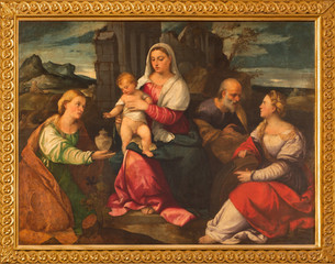 Obraz na płótnie Canvas Venice - Holy Family and saints paint in st. Stephens church