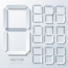 Vector modern electronic numbers set.