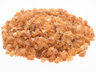 Cane sugar isolated on white