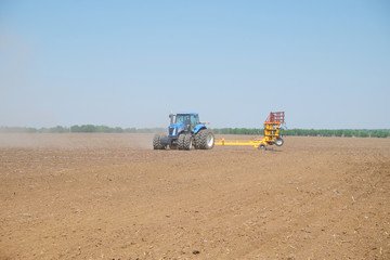 tractor with a plow