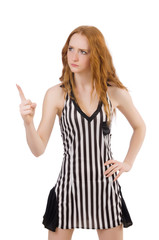Woman judge isolated on the white