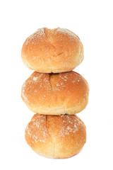 Fototapeta na wymiar Bread Rolls on White Background