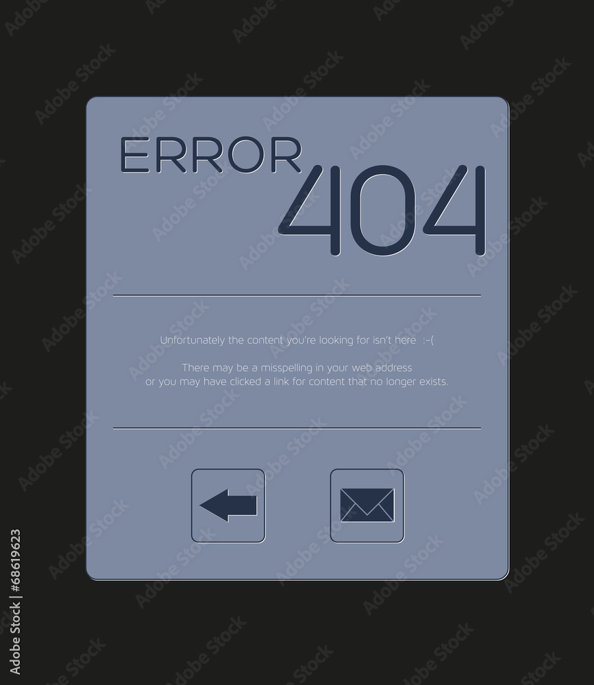 Fototapete custom error 404 - page not foud with text and buttons for back