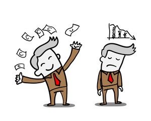 business man to happy and sad