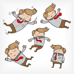 Falling of business man