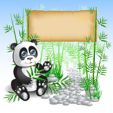 panda bamboo scroll