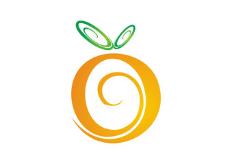 orange fruits abstract emblem or logo