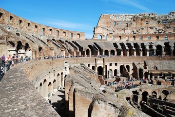 Colosseum was built in the first century in Rome city.